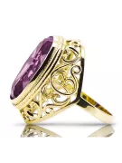 Ring Vintage craft Amethyst 14K Yellow gold vrc184y
